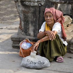 Old Woman At Angkor Wat